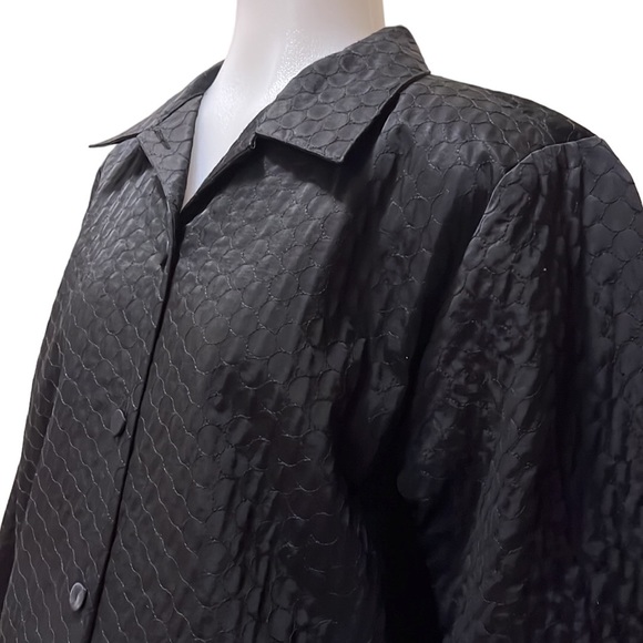 EILEEN FISHER Black Button Coat/Jacket~Lightweight~Petite Medium - Picture 1 of 11